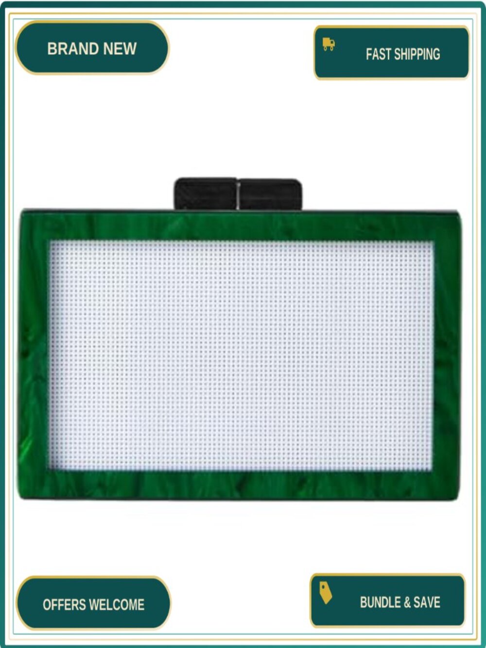 Acrylic Woven Pattern Square Box Clutch Crossbody Chain Purse DIY Customizable